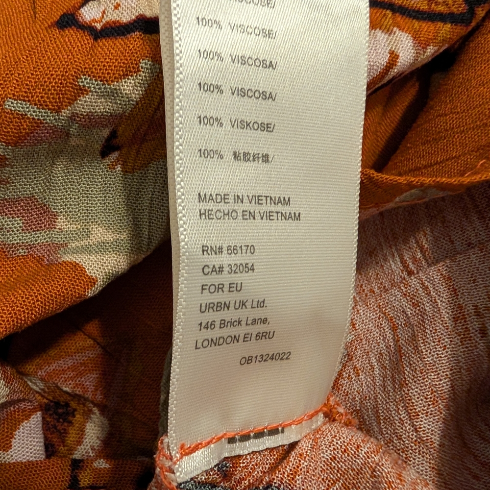 Free People Good Vibrations Printed Blouse (S, Light Combo (Orange)) - Picture 7 of 7